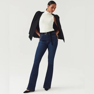 SPANX Dark Blue Flare Jeans Size Large